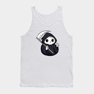 Cute and funny grim reaper with their thumb up Tank Top